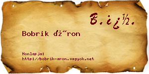 Bobrik Áron névjegykártya